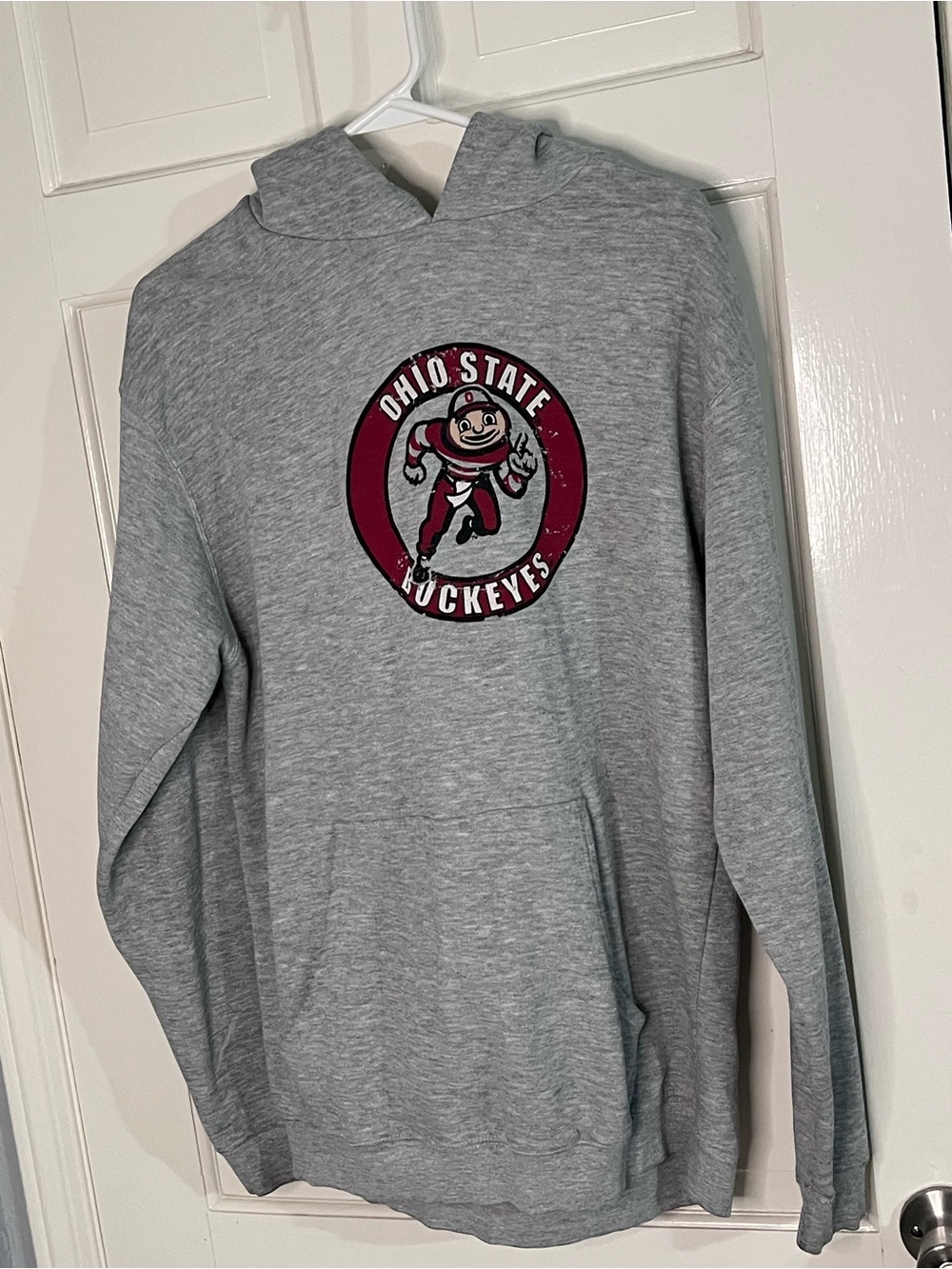 NCAA Gray Hooded Sweatshirt with Ohio State Buckeyes Logo